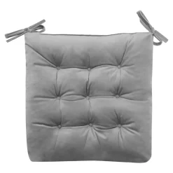 Poduszka siedzisko na krzesło szara VELVIO 40x40 cm