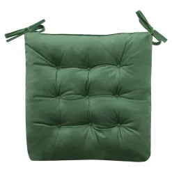 Poduszka siedzisko na krzesło butelkowa zieleń VELVIO 40x40 cm