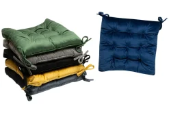 Poduszka siedzisko na krzesło butelkowa zieleń VELVIO 40x40 cm