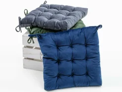 Poduszka siedzisko na krzesło granatowa VELVIO 40x40 cm