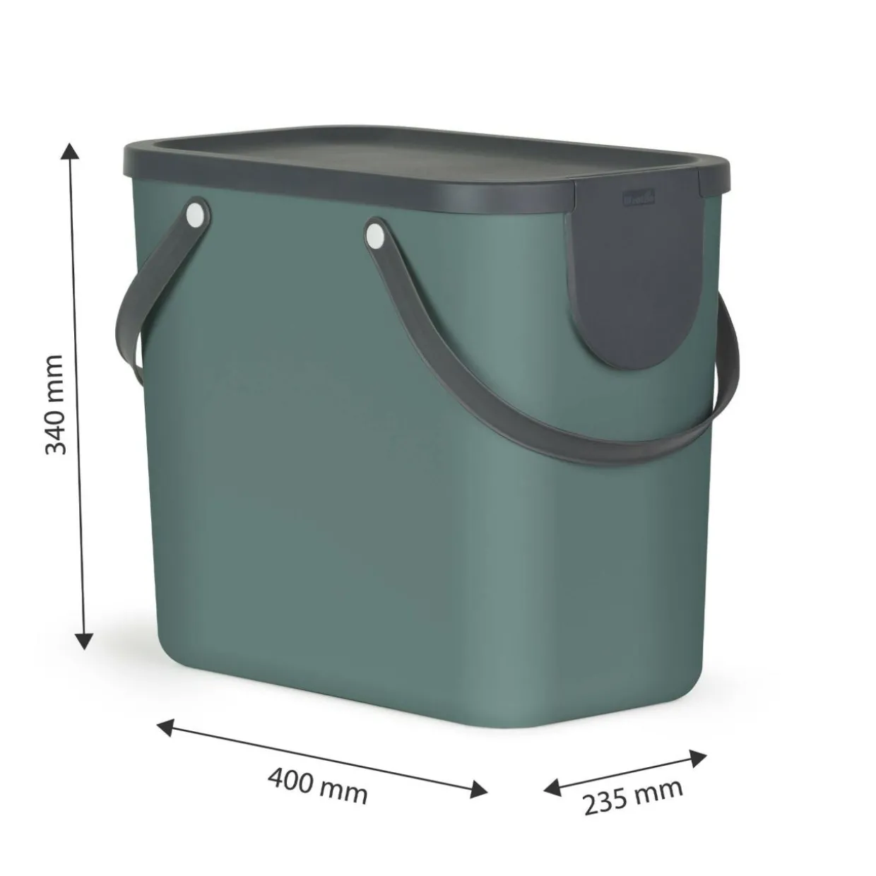 Pojemnik do segregacji zielony ALBULA, 25 l