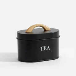 Pojemnik kuchenny na herbatę czarny 15 cm