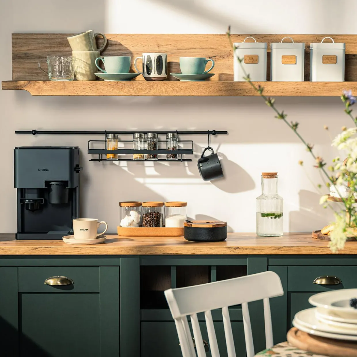 Pojemnik na herbatę z bambusową tabliczką TEA