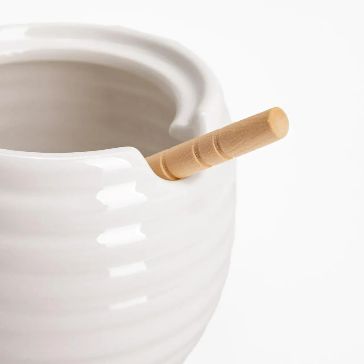 Pojemnik na miód z pokrywką i czerpakiem