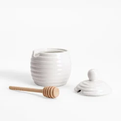 Pojemnik na miód z pokrywką i czerpakiem