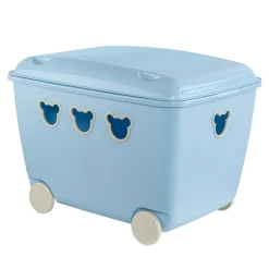Pojemnik na zabawki niebieski z kółkami TEDDY, 55 l