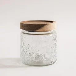 Pojemnik szklany z akacjową pokrywką 500 ml
