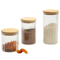 Pojemnik szklany z bambusową pokrywką 950 ml