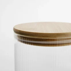 Pojemnik szklany z bambusową pokrywką 600 ml