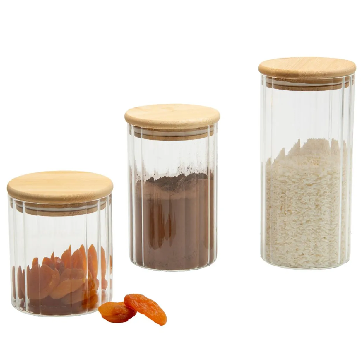 Pojemnik szklany z bambusową pokrywką 670 ml