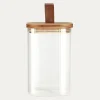 Pojemnik szklany z drewnianą pokrywką 1150 ml