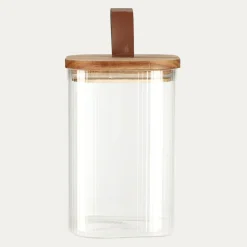 Pojemnik szklany z drewnianą pokrywką 1150 ml
