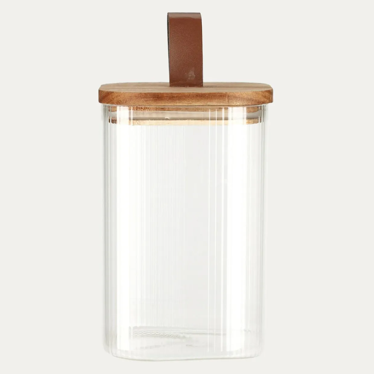 Pojemnik szklany z drewnianą pokrywką 1150 ml