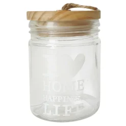 Pojemnik szklany z drewnianą pokrywką 700 ml