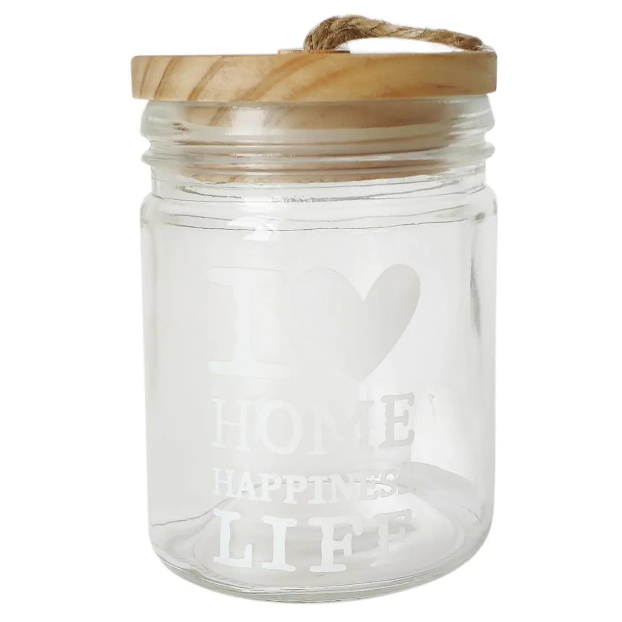 Pojemnik szklany z drewnianą pokrywką 700 ml