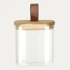 Pojemnik szklany z drewnianą pokrywką 750 ml
