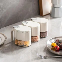 Pojemnik z uchylna pokrywką 340 ml jasnoszary