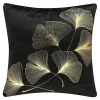 Poszewka dekoracyjna czarna w złote liście INEZ 45x45 cm