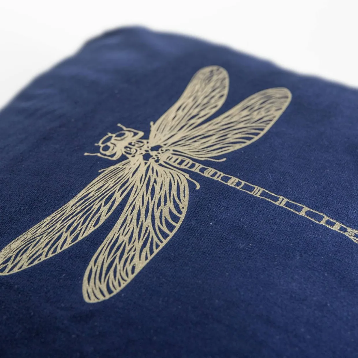 Poszewka dekoracyjna granatowa z ważką AURE 45x45 cm