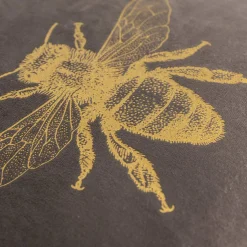 Poszewka dekoracyjna szara z pszczołą AURE 45x45 cm