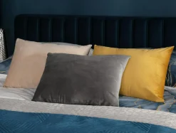 Poszewka na poduszkę welurowa szara BELLO 45x60 cm