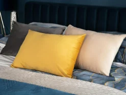 Poszewka na poduszkę welurowa żółta BELLO 45x60 cm