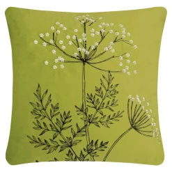 Poszewka welurowa z haftem zielona ANISE 45x45 cm
