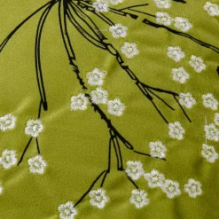 Poszewka welurowa z haftem zielona ANISE 45x45 cm