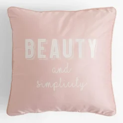 Poszewka z napisem różowa SUZI 45x45 cm