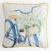 Poszewka z rowerem żółta SUZI 45x45 cm
