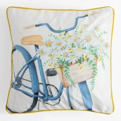 Poszewka z rowerem żółta SUZI 45x45 cm