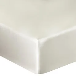 Prześcieradło z satyny bawełnianej z gumką krem 140x200 cm