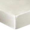 Prześcieradło z satyny bawełnianej z gumką krem 220x200 cm