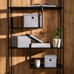 Pudełko do przechowywania szare 28x28x20 cm