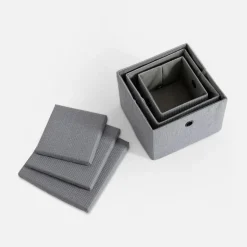 Pudełko do przechowywania szare 28x28x20 cm