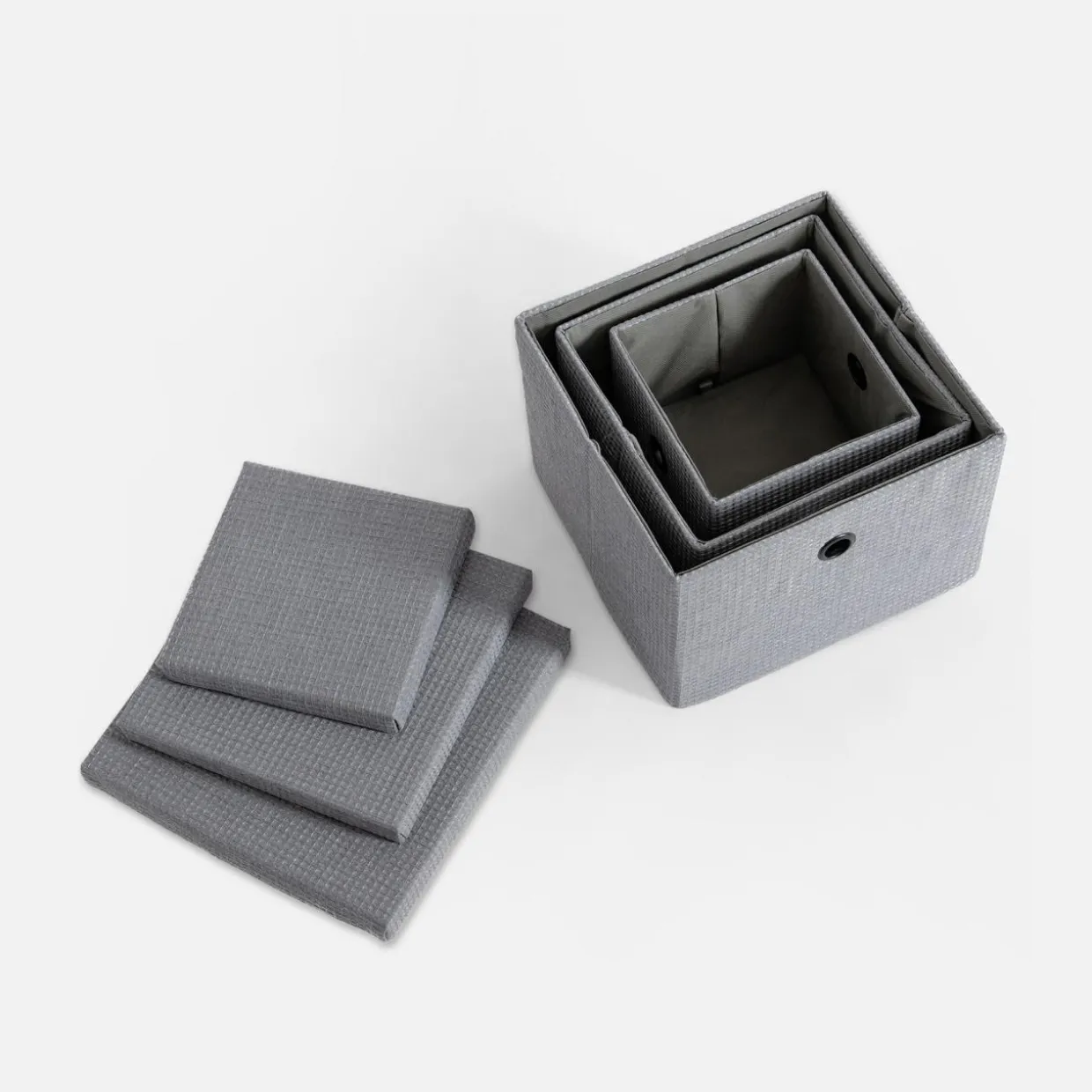 Pudełko do przechowywania szare 28x28x20 cm