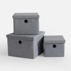 Pudełko do przechowywania szare 28x28x20 cm