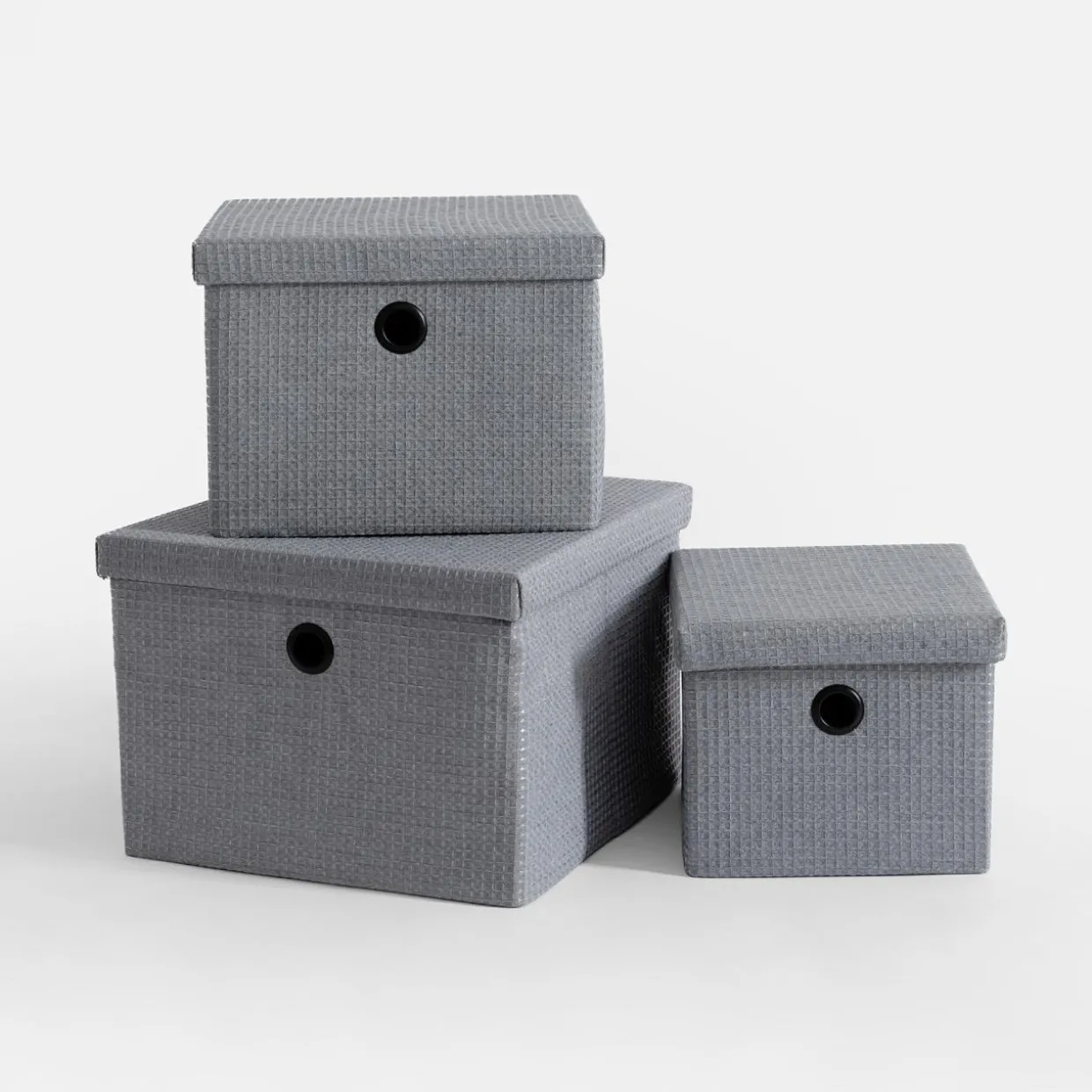 Pudełko do przechowywania szare 28x28x20 cm