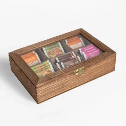 Pudełko drewniane na herbatę 6-przegródek