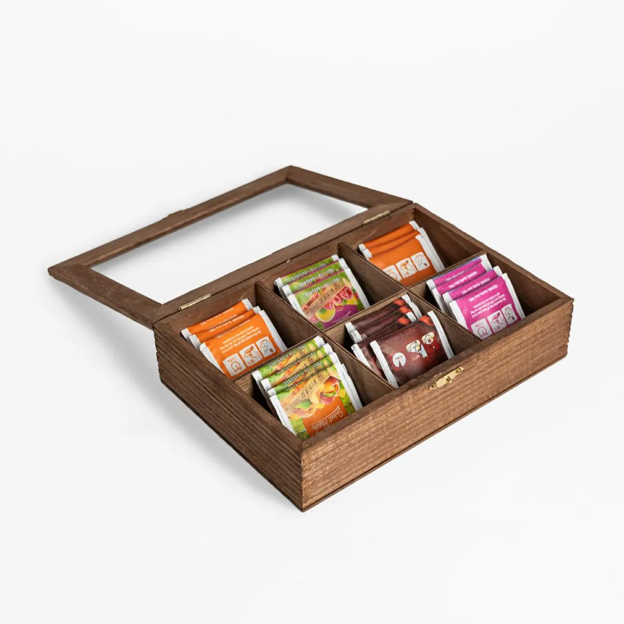 Pudełko drewniane na herbatę 6-przegródek