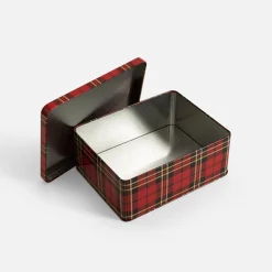 Pudełko metalowe do przechowywania CZERWONA KRATA 2250 ml