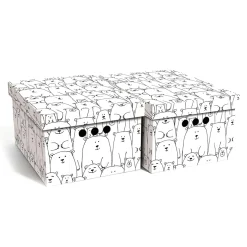 Pudełko ozdobne tekturowe MISIE BIAŁE, kpl 2 szt.