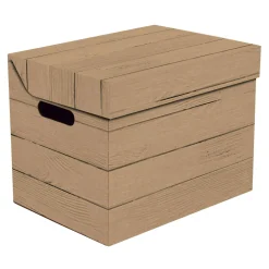 Pudełko ozdobne tekturowe z pokrywką DESKA BRĄZ