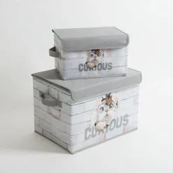 Pudło do przechowywania szare 37x27x26 cm