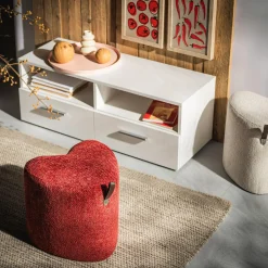 Puf mały serce czerwony ILLON