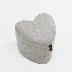 Puf mały serce jasnoszary ILLON