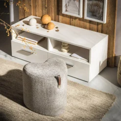 Puf mały serce jasnoszary ILLON