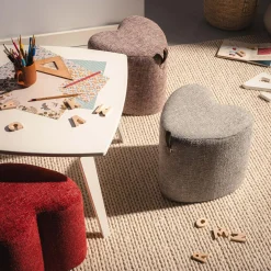 Puf mały serce jasnoszary ILLON