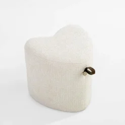 Puf mały serce kremowy ILLON