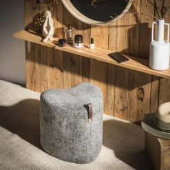 Puf mały serce szary ILLON